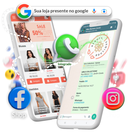 Exemplo da plataforma PrimeiraWeb em celulares